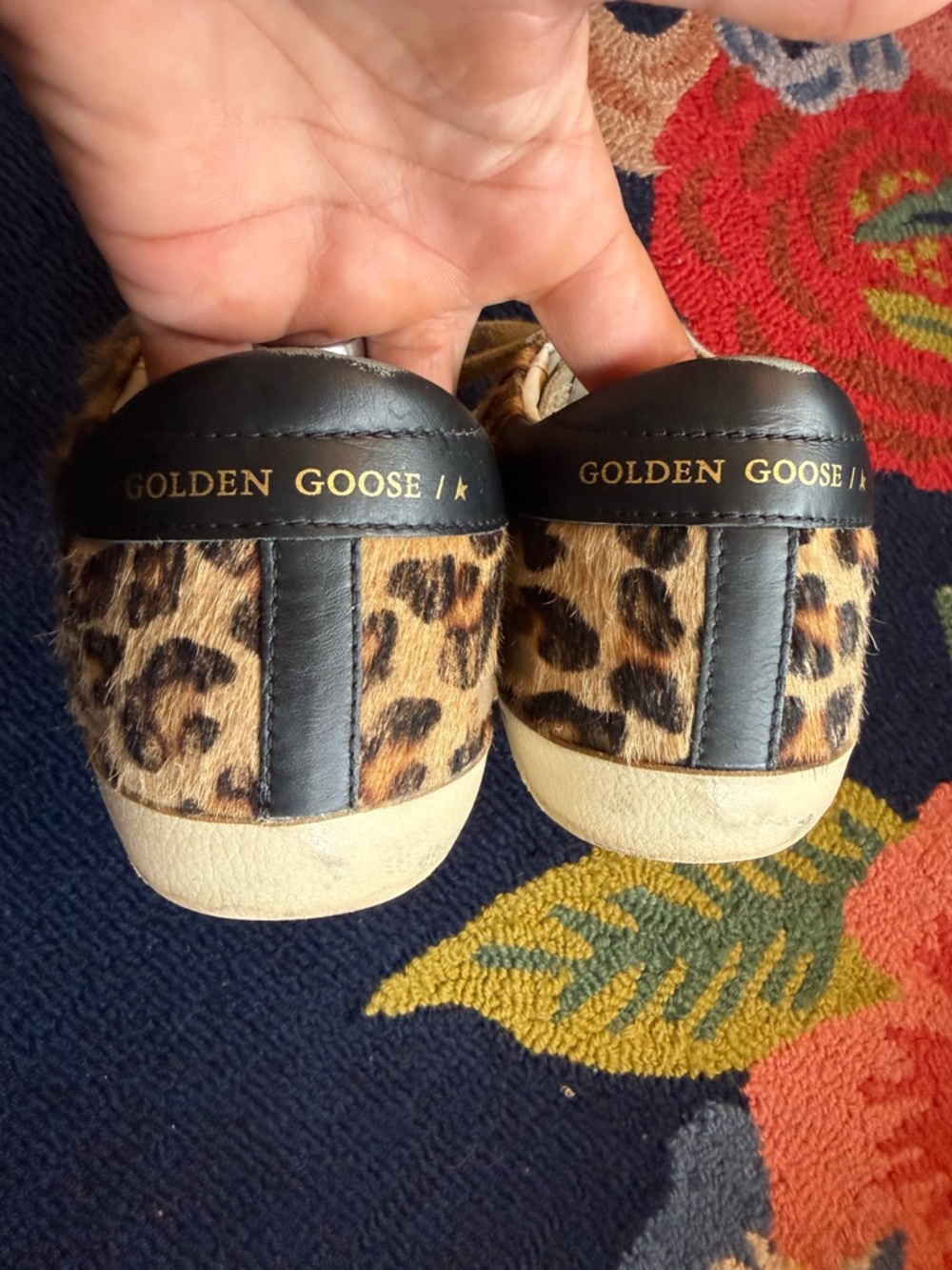 Golden Goose Superstar Leopard Print Calf Hair Sneakers - Picture 6 of 9